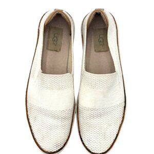 UGG Women' s Sammy Slip On Knit Loafers Shoes White 1016756, Size US 9